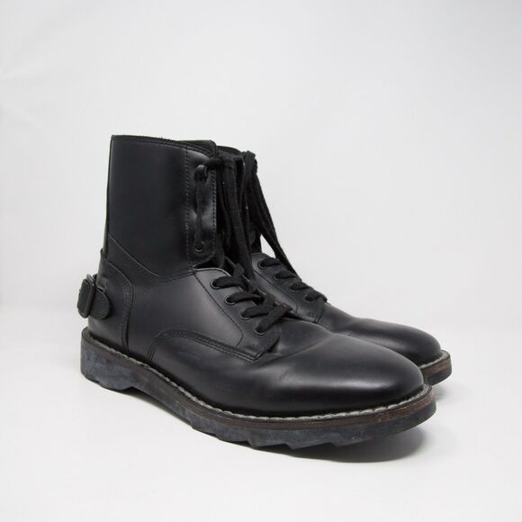 Men's Coach Leather Combat Boots Leather G1568  Back Buckle Feature Sz 13 D - Picture 1 of 9